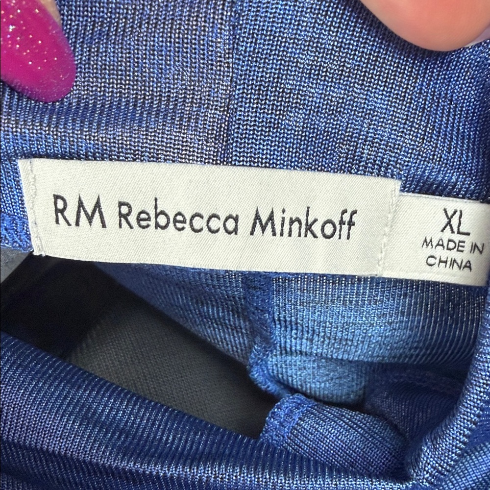 Rebecca Minkoff Shimmering Metallic Blue Sleeveless Tank - Picture 6 of 7